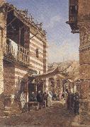 John varley jnr THe School near the Babies-Sharouri,Cairo (mk37) oil painting artist